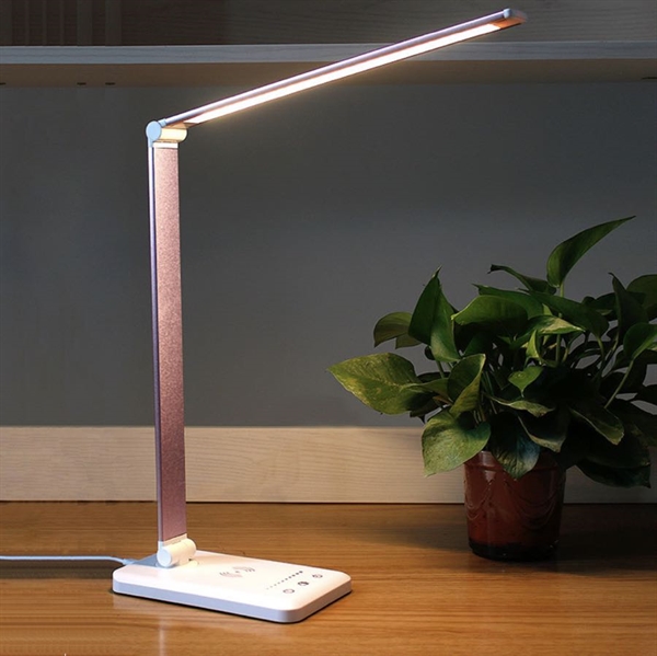 LED bordlampe med trådløs opladning dæmpbar - Lyserød
