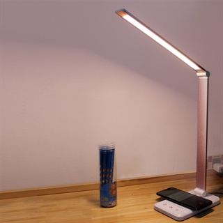 LED bordlampe med trådløs opladning dæmpbar - Lyserød