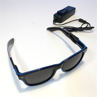 LED brille med blåt og hvidt lys