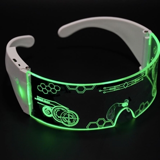LED briller med 7 lysfarver - Genopladlig