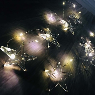 LED stjerne lyskæde med varm hvid lys – 1,6 m, 10 LED