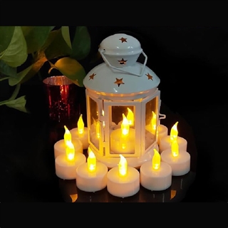 LED fyrfadslys med flakkende flamme – gult lys – 24 stk.