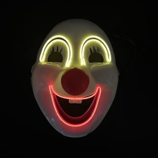 LED klovnemaske med rødt og gult lys