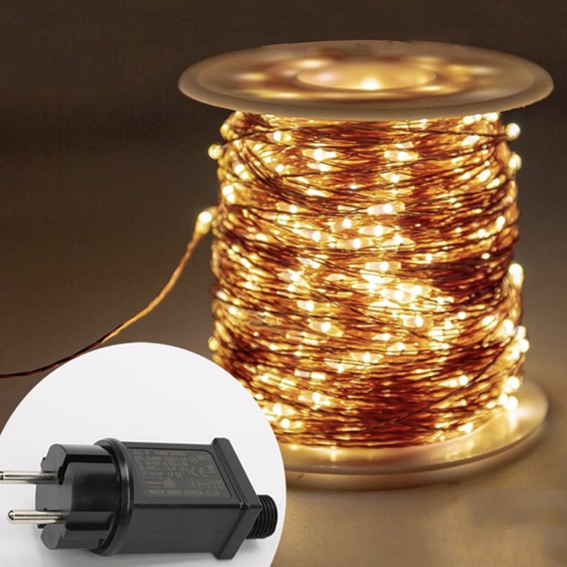 LED kobber lyskæde med fjernbetjening ⎮Køb på