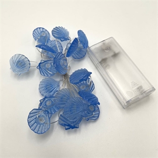 LED kobber lyskæde med muslingeskaller - 2 m 20 lys