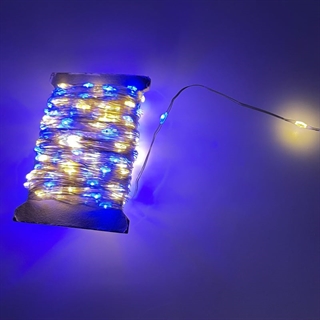 LED kobber lyskæde med blåt og varmt hvidt lys -30 M - Dæmpbar