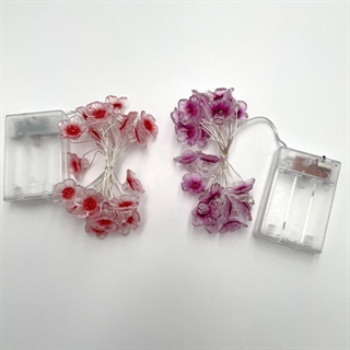 LED kobber lyskæde med kirsebærblomster - Varmt hvidt lys
