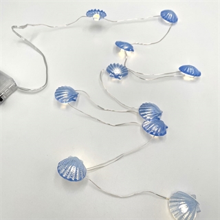 LED kobber lyskæde med muslingeskaller - 2 m 20 lys