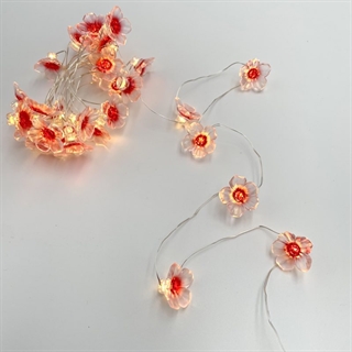 LED kobber lyskæde med røde kirsebærblomster - 3 M 30 lys