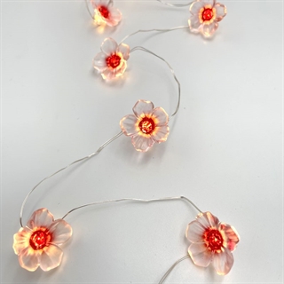 LED kobber lyskæde med røde kirsebærblomster - 2 M 20 lys
