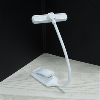 LED læselampe med klemme - Genopladelig - hvid