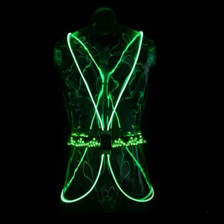 LED løbevest med grønt lys