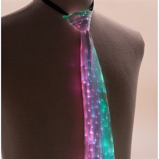 LED lysende slips med farveskift og lyseffekter – fiberoptisk fest slips