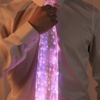 LED lysende slips med farveskift og lyseffekter – fiberoptisk fest slips