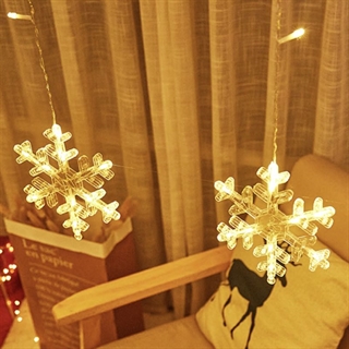 LED lysgardin med stjerner og snefnug - Bredde: 3,5 m - Dæmpbar