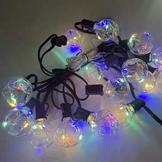  LED-lyskæde med pærer og fjernbetjening – farverigt lys – 4,5 m 15 pærer – drevet af en adapter