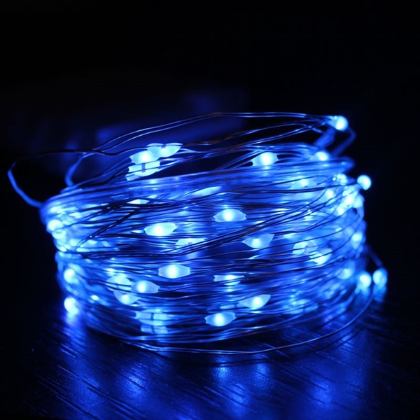 LED kobber lyskæde med blåt lys