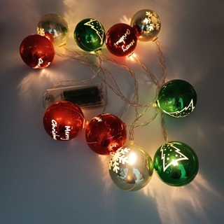 LED lyskæde med bolde - Julelyskæde