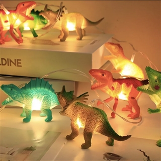 LED lyskæde med dinosaurer