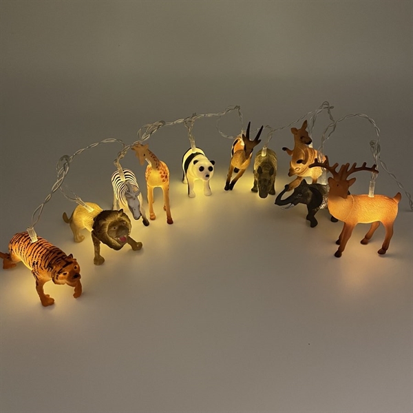LED lyskæde med dyrerne - 1,5 m 10 lys