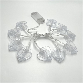 LED lyskæde med hjerteformede klemmer - 1,6 m 10 lys