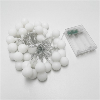 LED lyskæde med kugler - Flerefarvet lys - 4 m, 40 lys