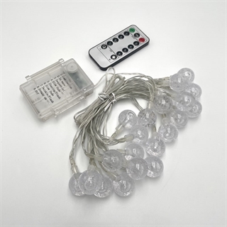 LED lyskæde med kugler - Varmt hvidt lys - 5,3 M 20 lys