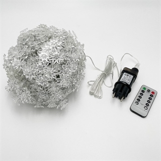 LED lyskæde med lotus blomster - 22 m 100 lys - drevet af en adapter