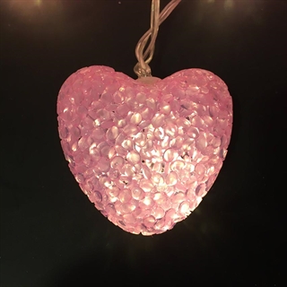 Romantisk LED lyskæde med lyserøde hjerter