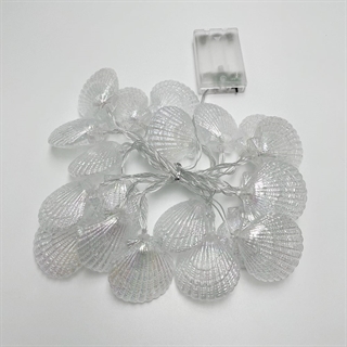 LED lyskæde med muslingeskal -  3 m 20 lys