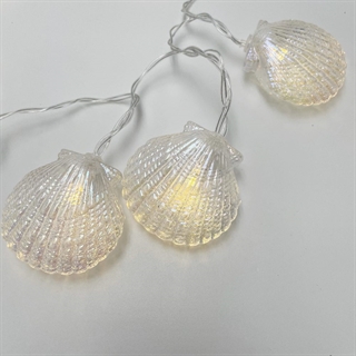 LED lyskæde med muslingeskal 