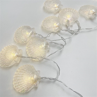 LED lyskæde med muslingeskal 