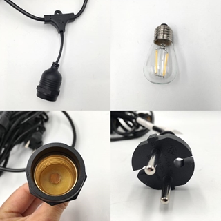 LED lyskæde med pærer til udendørs eller indendørs brug