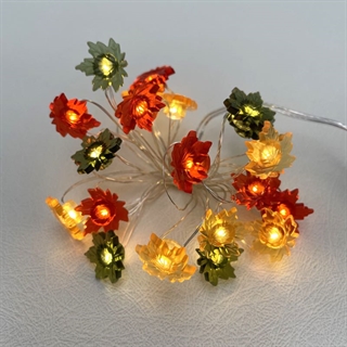 LED lyskæde med små ahornblade - 2 m 20 lys