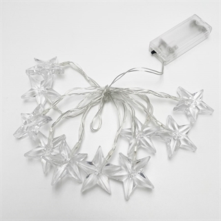 LED-lyskæde med stjerner – varmt hvidt lys – 1,6 m 10 LED