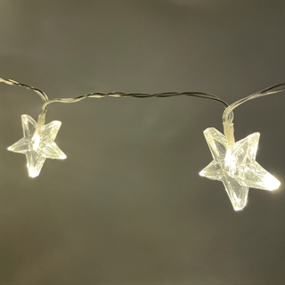 LED-lyskæde med stjerner – varmt hvidt lys – 1,6 m 10 LED