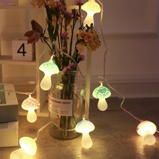LED lyskæde med svampe - 10 LED