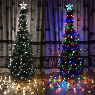 LED lyskæde til juletræspynt - Varmt hvidt lys og multifarvet lys