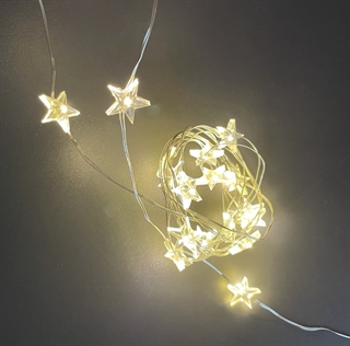 LED kobberlyskæde med stjerner