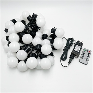 LED lyskæde med pærer og fjernbetjening til indendørs & udendørs brug – 12 m – 40 pærer