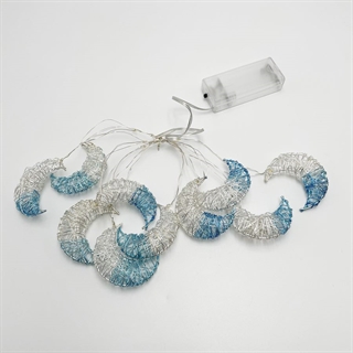 LED måne-lyskæde i metal - 1,8 m 10 LED