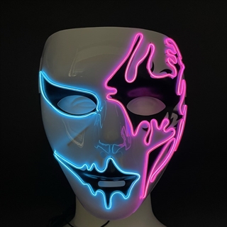 LED maske med pink og blåt lys