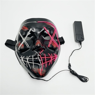 LED maske med blåt og lyserødt lys