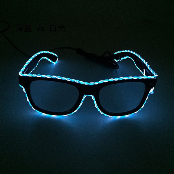 LED partybriller med blåt og hvidt lys