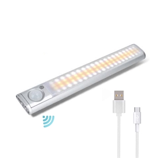 LED skabslampe med sensor - Genopladelig - 80 LED