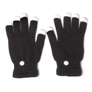LED sort handsker med multifarvet fingerlys