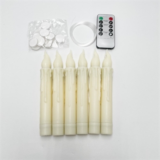 LED stearinlys - LED Taper Candles med 10-knappers fjernbetjening - dæmpbar -6 stk.