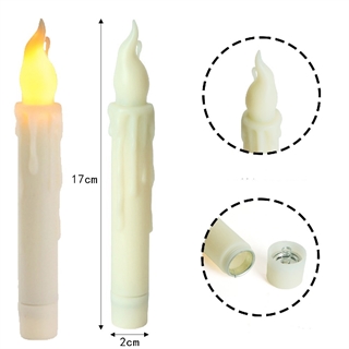 LED stearinlys - LED Taper Candles med tryllestav fjernbetjening - 12 stk.