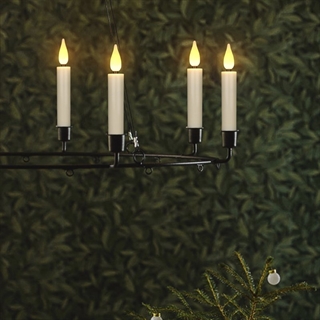 LED stearinlys - juletræslys med klip og fjernbetjening, 10 stk