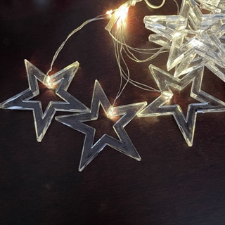 LED stjerne lyskæde med varm hvid lys – 1,6 m, 10 LED